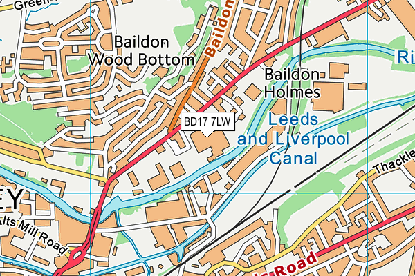 BD17 7LW map - OS VectorMap District (Ordnance Survey) BD17 7LW map - OS VectorMap District (Ordnance Survey)