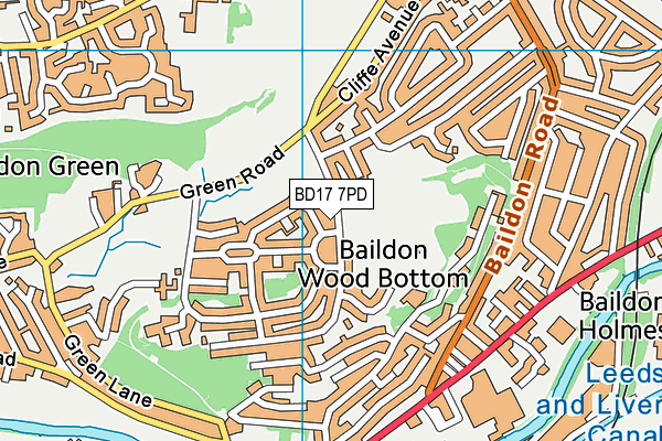 BD17 7PD map - OS VectorMap District (Ordnance Survey) BD17 7PD map - OS VectorMap District (Ordnance Survey)