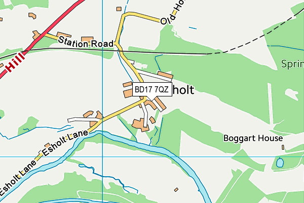 BD17 7QZ map - OS VectorMap District (Ordnance Survey)