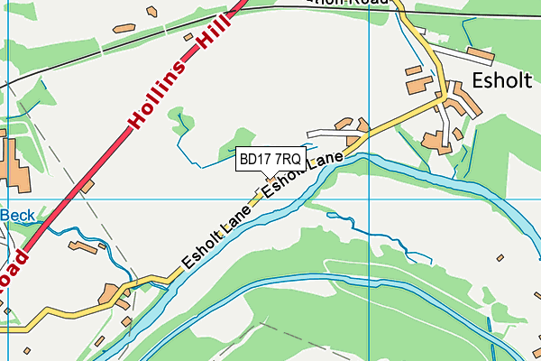 BD17 7RQ map - OS VectorMap District (Ordnance Survey) BD17 7RQ map - OS VectorMap District (Ordnance Survey)