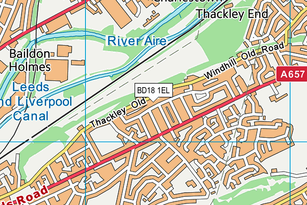BD18 1EL map - OS VectorMap District (Ordnance Survey)