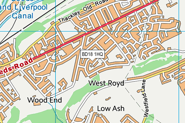 BD18 1HQ map - OS VectorMap District (Ordnance Survey) BD18 1HQ map - OS VectorMap District (Ordnance Survey)