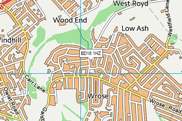 BD18 1HZ map - OS VectorMap District (Ordnance Survey) BD18 1HZ map - OS VectorMap District (Ordnance Survey)