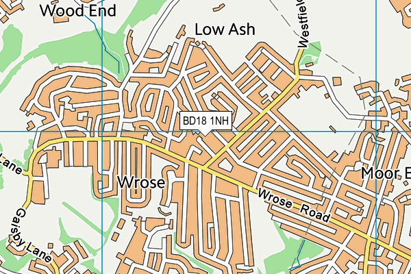 BD18 1NH map - OS VectorMap District (Ordnance Survey) BD18 1NH map - OS VectorMap District (Ordnance Survey)