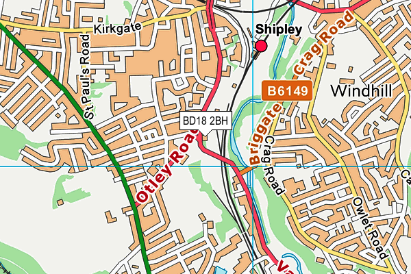 BD18 2BH map - OS VectorMap District (Ordnance Survey) BD18 2BH map - OS VectorMap District (Ordnance Survey)