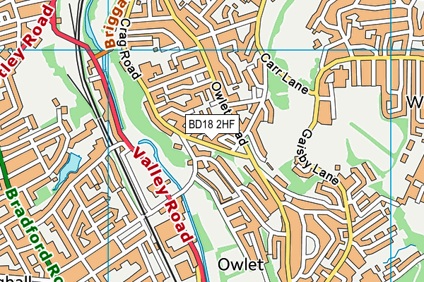 BD18 2HF map - OS VectorMap District (Ordnance Survey) BD18 2HF map - OS VectorMap District (Ordnance Survey)