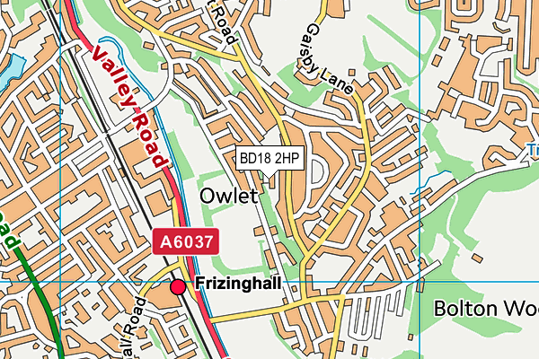 BD18 2HP map - OS VectorMap District (Ordnance Survey) BD18 2HP map - OS VectorMap District (Ordnance Survey)