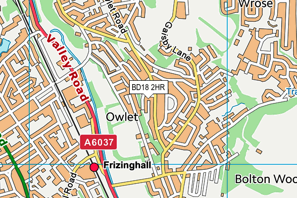 BD18 2HR map - OS VectorMap District (Ordnance Survey) BD18 2HR map - OS VectorMap District (Ordnance Survey)