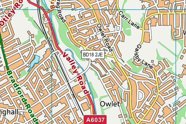 BD18 2JE map - OS VectorMap District (Ordnance Survey) BD18 2JE map - OS VectorMap District (Ordnance Survey)