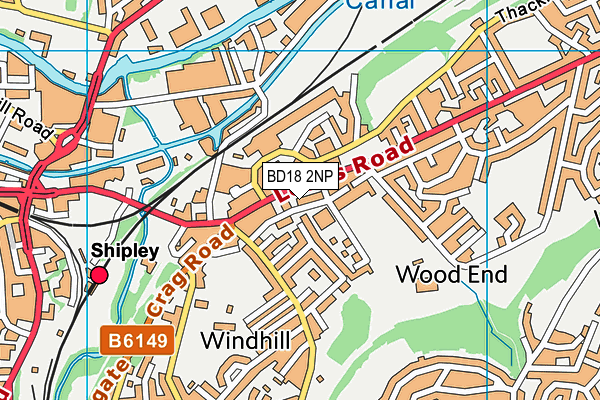 BD18 2NP map - OS VectorMap District (Ordnance Survey) BD18 2NP map - OS VectorMap District (Ordnance Survey)