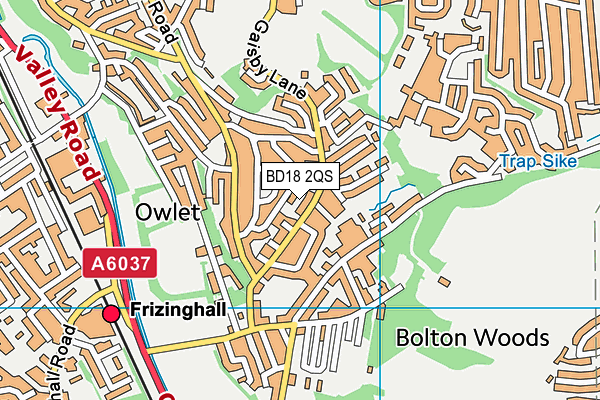 BD18 2QS map - OS VectorMap District (Ordnance Survey) BD18 2QS map - OS VectorMap District (Ordnance Survey)