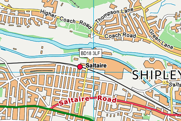 BD18 3LF map - OS VectorMap District (Ordnance Survey) BD18 3LF map - OS VectorMap District (Ordnance Survey)