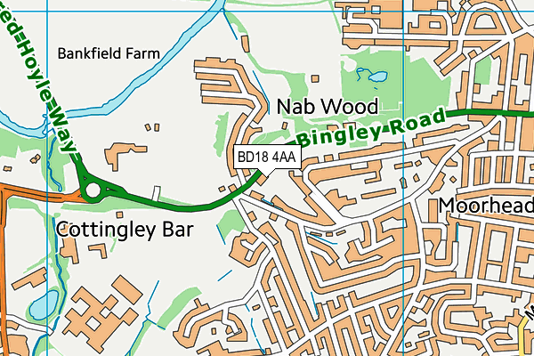 BD18 4AA map - OS VectorMap District (Ordnance Survey) BD18 4AA map - OS VectorMap District (Ordnance Survey)