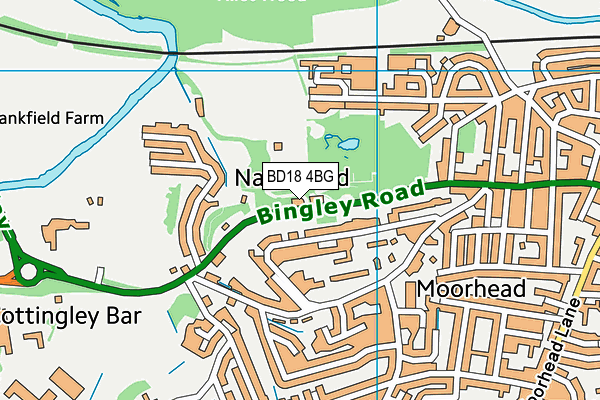 BD18 4BG map - OS VectorMap District (Ordnance Survey) BD18 4BG map - OS VectorMap District (Ordnance Survey)