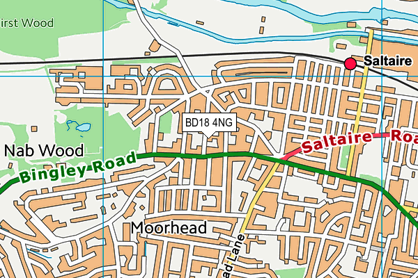 BD18 4NG map - OS VectorMap District (Ordnance Survey) BD18 4NG map - OS VectorMap District (Ordnance Survey)