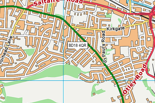 BD18 4QR map - OS VectorMap District (Ordnance Survey) BD18 4QR map - OS VectorMap District (Ordnance Survey)