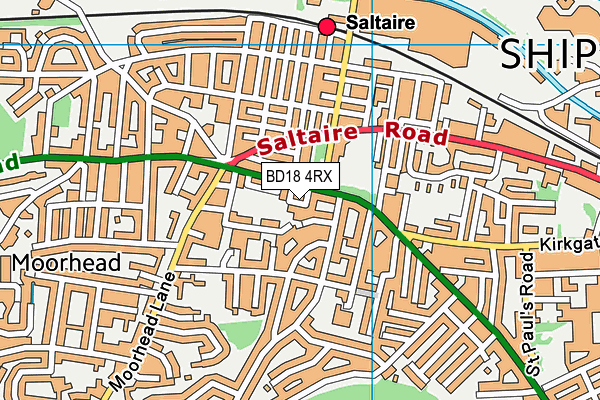 BD18 4RX map - OS VectorMap District (Ordnance Survey) BD18 4RX map - OS VectorMap District (Ordnance Survey)