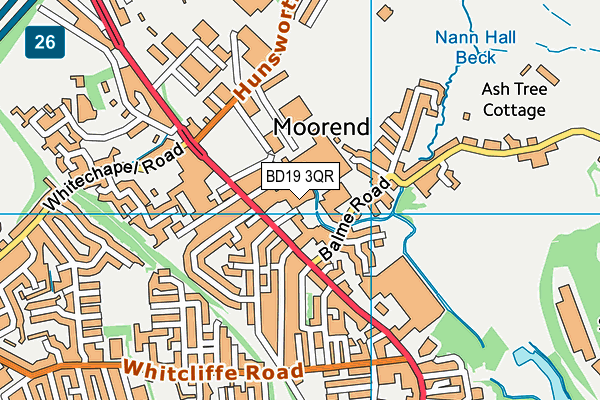 BD19 3QR map - OS VectorMap District (Ordnance Survey) BD19 3QR map - OS VectorMap District (Ordnance Survey)