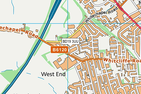 BD19 3UU map - OS VectorMap District (Ordnance Survey) BD19 3UU map - OS VectorMap District (Ordnance Survey)