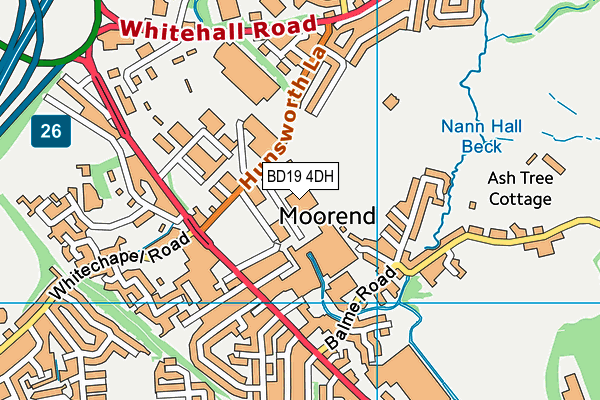 BD19 4DH map - OS VectorMap District (Ordnance Survey) BD19 4DH map - OS VectorMap District (Ordnance Survey)