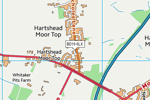BD19 6LX map - OS VectorMap District (Ordnance Survey) BD19 6LX map - OS VectorMap District (Ordnance Survey)