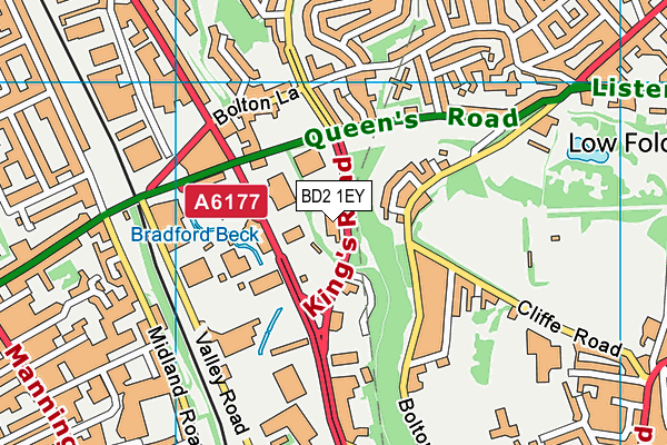 BD2 1EY map - OS VectorMap District (Ordnance Survey) BD2 1EY map - OS VectorMap District (Ordnance Survey)