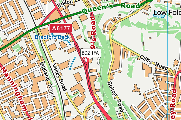 BD2 1FA map - OS VectorMap District (Ordnance Survey) BD2 1FA map - OS VectorMap District (Ordnance Survey)