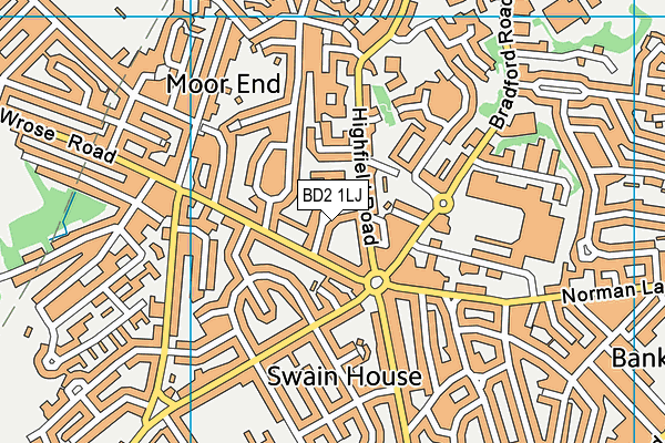 BD2 1LJ map - OS VectorMap District (Ordnance Survey) BD2 1LJ map - OS VectorMap District (Ordnance Survey)