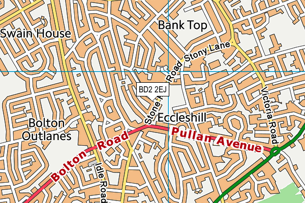 BD2 2EJ map - OS VectorMap District (Ordnance Survey) BD2 2EJ map - OS VectorMap District (Ordnance Survey)