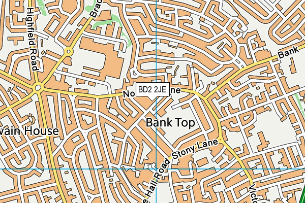 BD2 2JE map - OS VectorMap District (Ordnance Survey) BD2 2JE map - OS VectorMap District (Ordnance Survey)