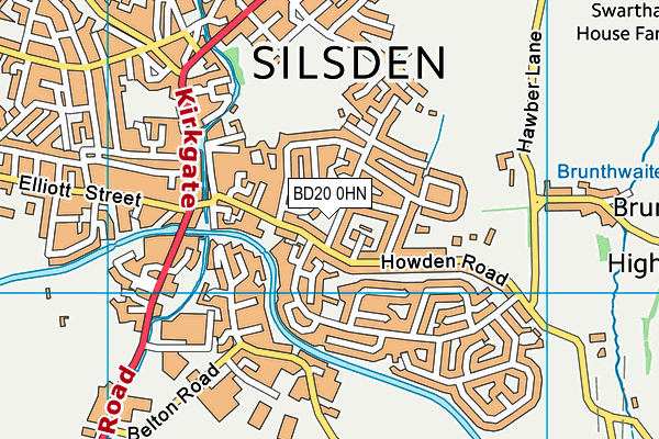 BD20 0HN map - OS VectorMap District (Ordnance Survey) BD20 0HN map - OS VectorMap District (Ordnance Survey)