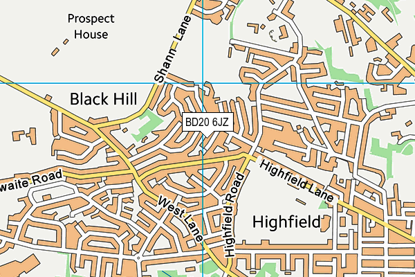 BD20 6JZ map - OS VectorMap District (Ordnance Survey)