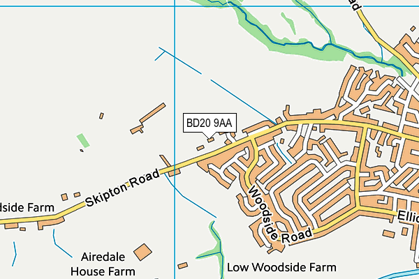 BD20 9AA map - OS VectorMap District (Ordnance Survey) BD20 9AA map - OS VectorMap District (Ordnance Survey)
