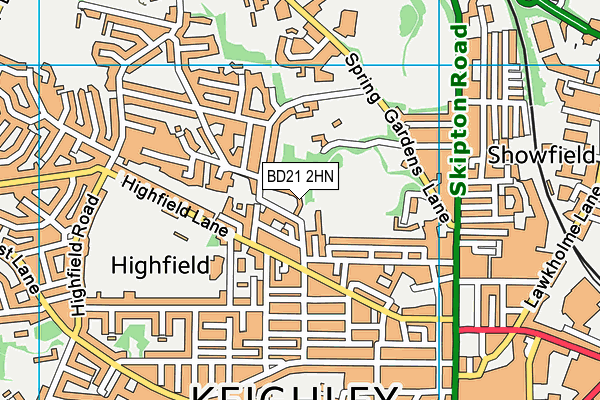 BD21 2HN map - OS VectorMap District (Ordnance Survey) BD21 2HN map - OS VectorMap District (Ordnance Survey)
