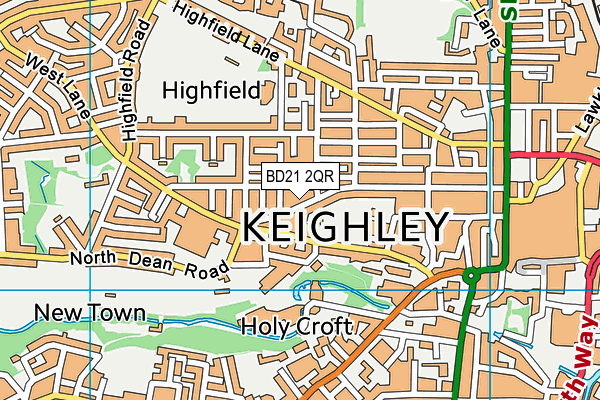 BD21 2QR map - OS VectorMap District (Ordnance Survey) BD21 2QR map - OS VectorMap District (Ordnance Survey)