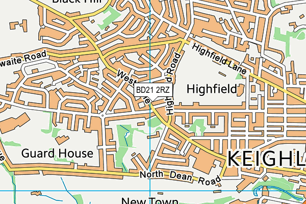 BD21 2RZ map - OS VectorMap District (Ordnance Survey) BD21 2RZ map - OS VectorMap District (Ordnance Survey)