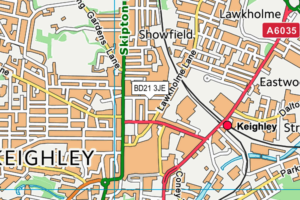 BD21 3JE map - OS VectorMap District (Ordnance Survey)