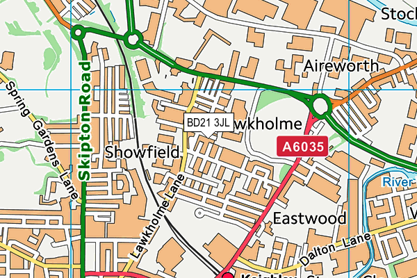 BD21 3JL map - OS VectorMap District (Ordnance Survey)