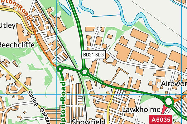 BD21 3LG map - OS VectorMap District (Ordnance Survey) BD21 3LG map - OS VectorMap District (Ordnance Survey)