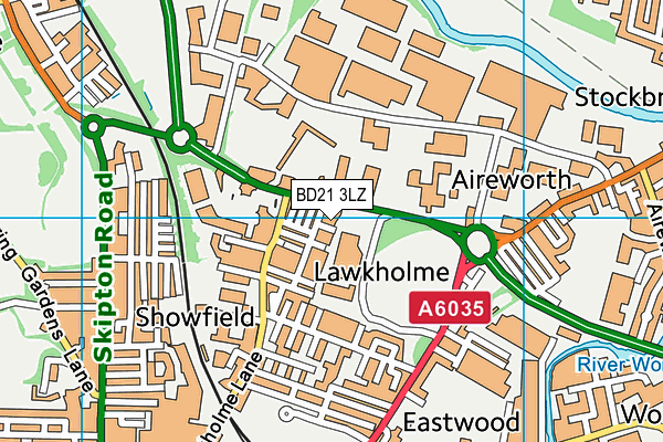 BD21 3LZ map - OS VectorMap District (Ordnance Survey) BD21 3LZ map - OS VectorMap District (Ordnance Survey)