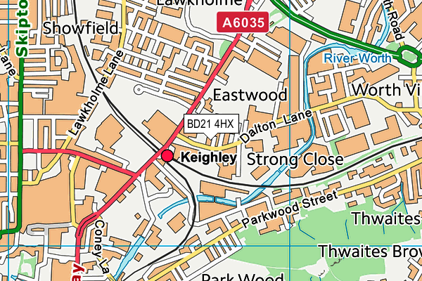 BD21 4HX map - OS VectorMap District (Ordnance Survey)