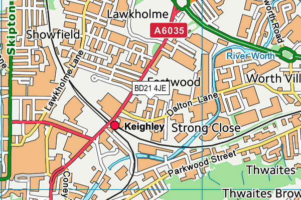 BD21 4JE map - OS VectorMap District (Ordnance Survey)