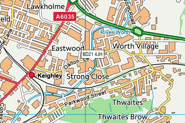 BD21 4JH map - OS VectorMap District (Ordnance Survey)