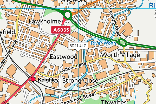 BD21 4LG map - OS VectorMap District (Ordnance Survey) BD21 4LG map - OS VectorMap District (Ordnance Survey)