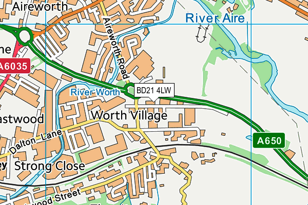 BD21 4LW map - OS VectorMap District (Ordnance Survey) BD21 4LW map - OS VectorMap District (Ordnance Survey)