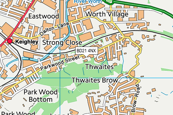 BD21 4NX map - OS VectorMap District (Ordnance Survey)