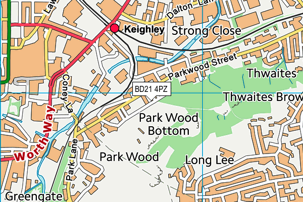 BD21 4PZ map - OS VectorMap District (Ordnance Survey) BD21 4PZ map - OS VectorMap District (Ordnance Survey)