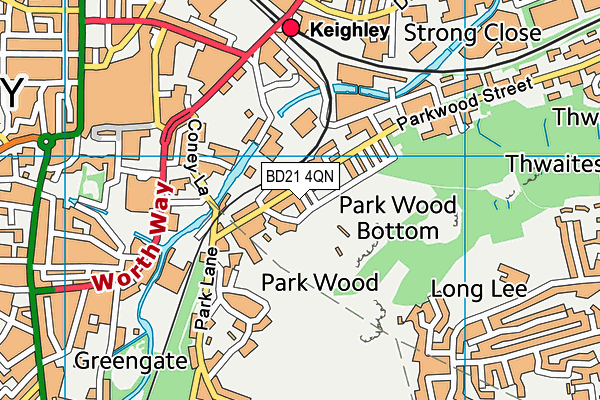 BD21 4QN map - OS VectorMap District (Ordnance Survey) BD21 4QN map - OS VectorMap District (Ordnance Survey)