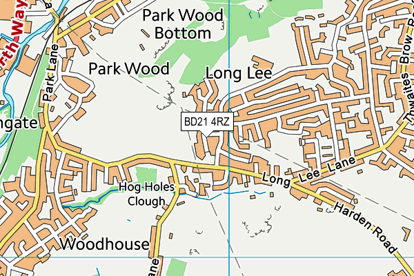 BD21 4RZ map - OS VectorMap District (Ordnance Survey)