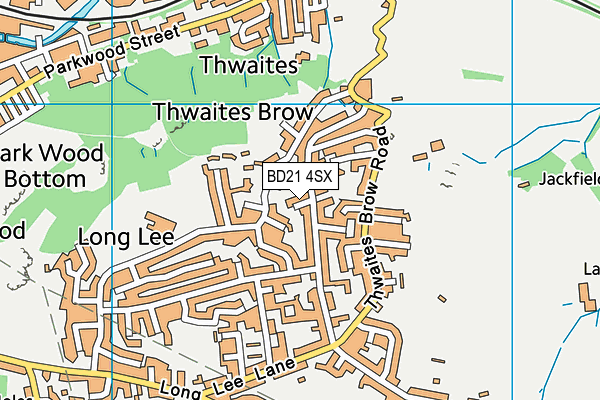 BD21 4SX map - OS VectorMap District (Ordnance Survey)